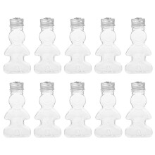 (Silver)10pcs Gingerbread Bottles Christmas Tree Pendant Transparent Bottle Empty Refillable Bottle