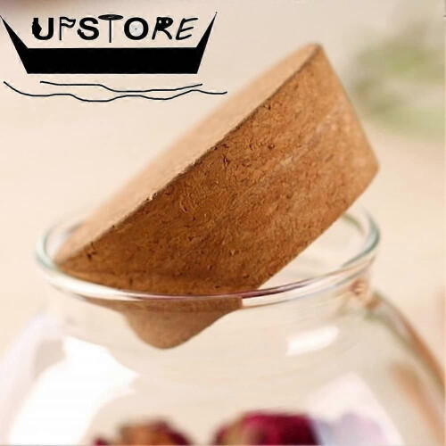 Clear Glass Bottles 500ml - Cork Stopper Storage Jars 2