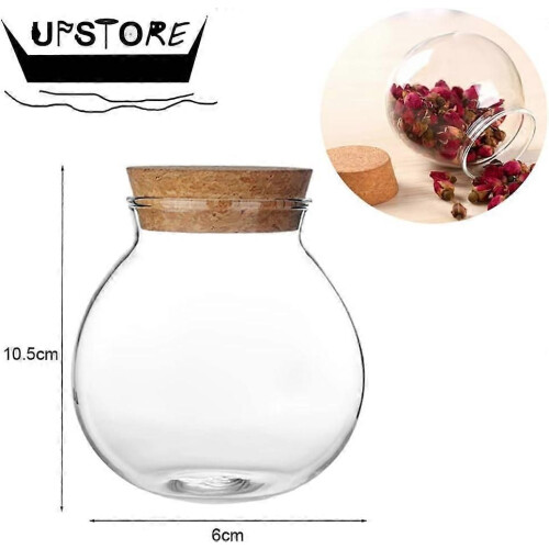 Clear Glass Bottles 500ml - Cork Stopper Storage Jars 1