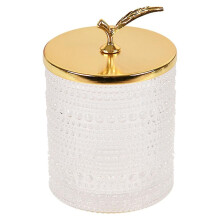 (transparent)Candy Jar Decorative Jars With Lids Storage Jewelry Glass Trinket Box Cute Candy Dish,