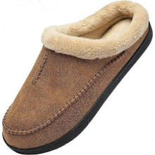 (A, Brown) Wholesale of cotton slippers in winter, large size 49, plush insulation, anti slip cotton shoes, women's indoor casual shoes