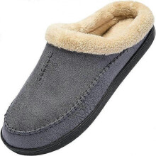(B, Grey) Wholesale of cotton slippers in winter, large size 49, plush insulation, anti slip cotton shoes, women's indoor casual shoes