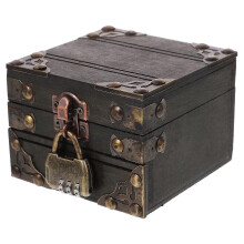 (Picture 2)Treasure Box Vintage Wooden Treasure Chest Vintage Jewelry Box Keepsake Box Chest Case