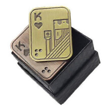 (K) Sensory Toys Poker Style Magnetic Push Slider Adult Metal EDC Fidget Skull Toys