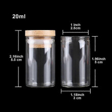 (20 ml) 5 piezas de diámetro 30 mm 10-50 ml Botellas de vidrio Frascos de vidrio con tapas de bambú
