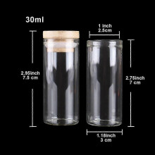 (30 ml) 5 piezas de diámetro 30 mm 10-50 ml Botellas de vidrio Frascos de vidrio con tapas de bambú
