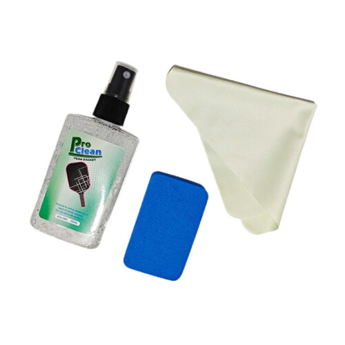 (Square Bottle Set)Pickleball Racket Cleaning Spray with Sponge 100 ml Portable Maintenance Kit Round