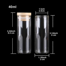 (40 ml) 5 piezas de diámetro 30 mm 10-50 ml Botellas de vidrio Frascos de vidrio con tapas de bambú