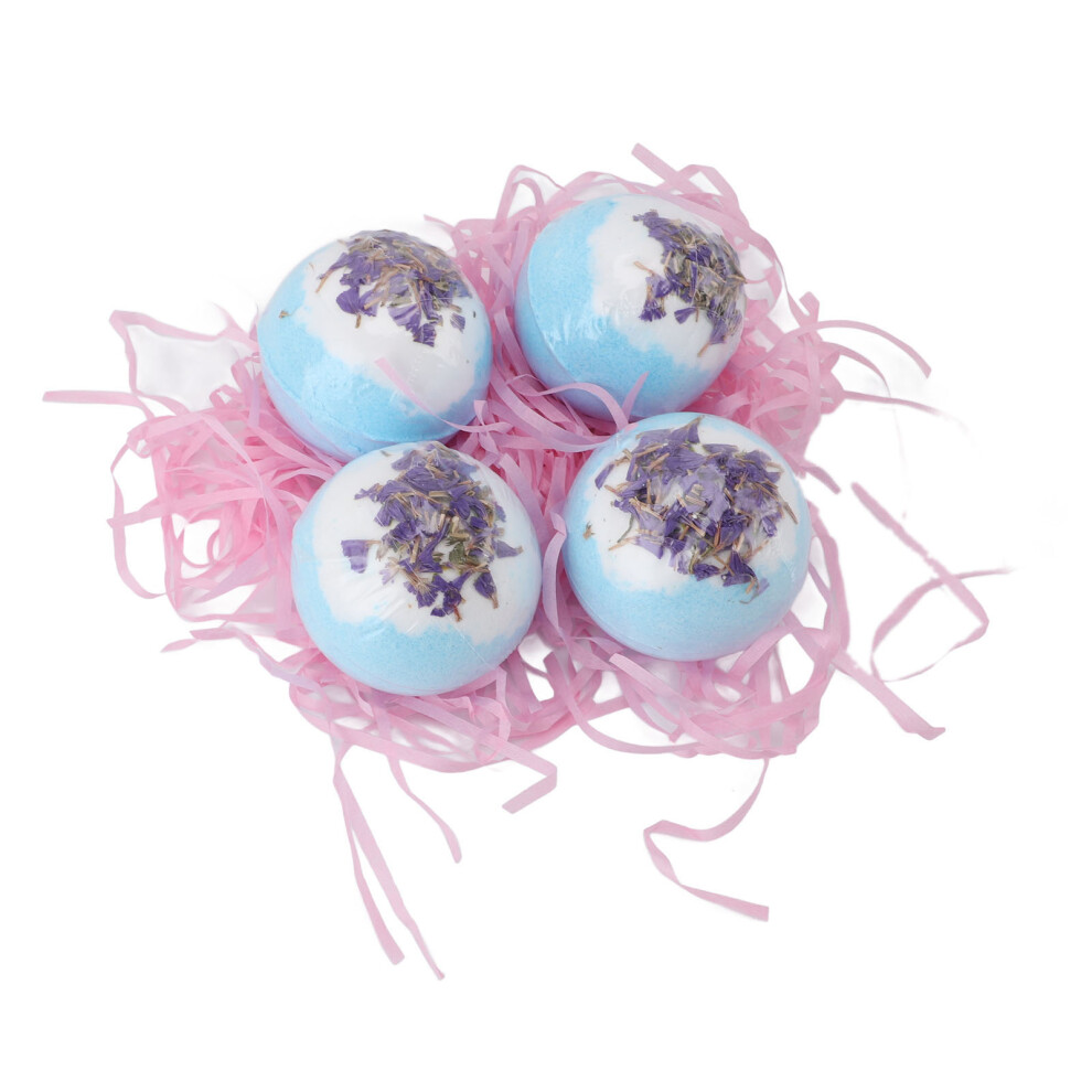 4pcs Aromatherapy Dried Flower Bath Salt Balls Freesia Scent, Moisturizing