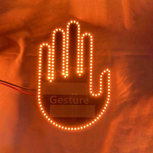 Funny Car Finger Light with Remote Road Rage Signs Middle Gesture Hand Lamp 1