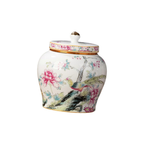 (Style B)Ceramic Tea Storage Jar Ginger Jar Glazed Versatile Small And Delicate for Tea, 2