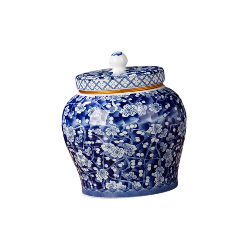 (Style A)Ceramic Tea Storage Jar Ginger Jar Glazed Versatile Small And Delicate for Tea, 1