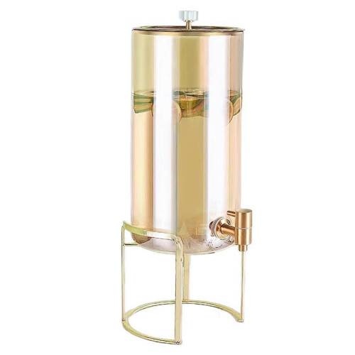 (Gold)Beverage Dispenser Stand Round Base 20cm Support Bracket Cold Water Jug Holder 2