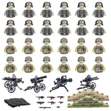 24 piezas/set de bloques de construcción de soldados militares, juguetes de la Segunda Guerra Mundial,