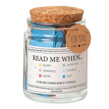 (A)Bible Verse Jar Read Me When Bible Verses Jar Daily Prayer Hope Jar with 90 Verses Christian Gifts