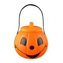 (Dark orange)Halloween Pumpkin Bucket Treat-or-Trick Candy Box Party Props Festive Atmosphere Enhancer