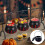 (A)Halloween Candy Bucket Decoration Handheld Witch Cauldron Black Plastic Pot Flame Barrel with Handle 4