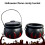 (B)Halloween Candy Bucket Decoration Handheld Witch Cauldron Black Plastic Pot Flame Barrel with Handle 2