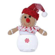 (Red)Gingerbread Plastic Candy Jars Cute Cartoon Christmas Candy Box Treat Jar Reusable Holiday Decor