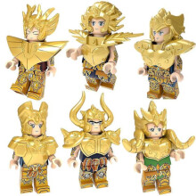 Confezione da 6 minifigure di Saint Seiya, mini action figure, giocattoli per bambini, regalo di Natale