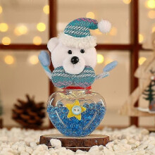 (Oso de amor) Tarro de dulces navideños transparente Tarro de dulces navideños Contenedor de galletas