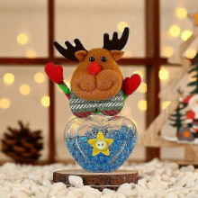 (Amor de ciervo) Tarro de dulces navideños transparente Tarro de dulces navideños Contenedor de galletas