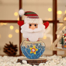 (Amor a Santa Claus) Tarro de dulces navideños transparente Tarro de dulces navideños Contenedor de