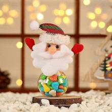 (Botella redonda de Papá Noel) Tarro de dulces navideños transparente Tarro de dulces navideños Contenedor