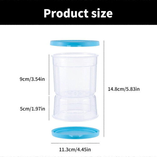 (Yellow  Blue mixed)Airtight Glass Kimchis Jar With Nonslip Base Functional Upsides Down Storage Solution 2