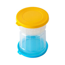 (Yellow  Blue mixed)Airtight Glass Kimchis Jar With Nonslip Base Functional Upsides Down Storage Solution