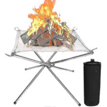 Fire Pit Outdoor Wood Burning Campin, 16in Steel Mesh with Carry Bag