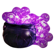 (M)Bubbling Cauldron Set DIY Glowing Bubble Witch Cauldron Light Up Black Plastic Pot with Bubbles Halloween