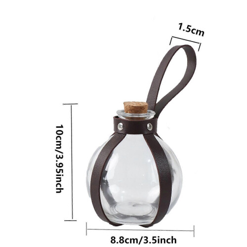 (Brown bottle set)Renaissance Accessories,Pu Leather Potion Bottle Harness Medieval Pirate Potion Bottle 2