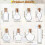 (Suit 4B)Mini Clear Glass Bottles Jars with Cork Stoppers Set for Creative Projects and Handmade Crafts 3