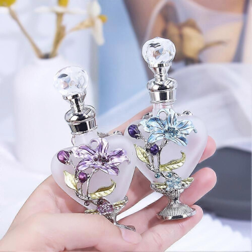 (Blue)10ml Glass Bottle Vase Handmade Clear Decorative for Flowers 2