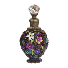 (A)Enamel Painted Perfume Bottle 12ml Empty Vintage European Court Style Flower