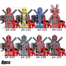 Set di minifigure da costruzione della serie Supereroi da 8 pezzi, mini action figure di Deadpool, giocattoli,