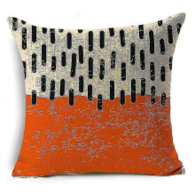 Warm Color Geometric Design Linen Cushion Cover Sofa Pillow Cover Bedroom