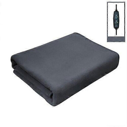 (Gray) Queen Size USB Electric Heated Blanket Plush Throw Warm Soft Comfortable Timer