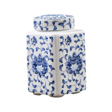 (Blue White)Porcelain Temple Jar Decorative Flower Vase Blue White