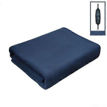 (Navy Blue) Queen Size USB Electric Heated Blanket Plush Throw Warm Soft Comfortable Timer