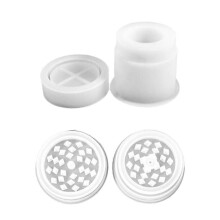 (Bottle Grinder)Jar and Spice Resin Hexagon Jar Round Jar Spice Crusher w/ Lid Silicone Epoxy