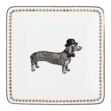 Bandeja cuadrada de porcelana Alice Scott de alta calidad (pequeña) con un diseño elegante y decorativo.