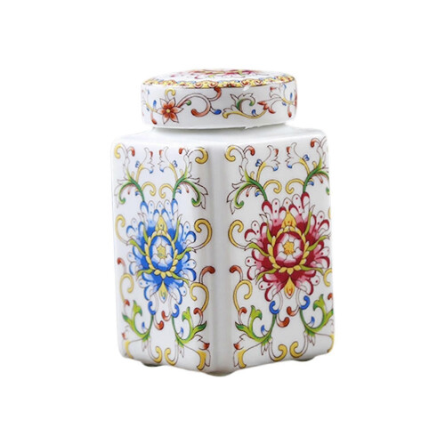 (Multicolor)Porcelain Temple Jar Decorative Flower Vase Blue White