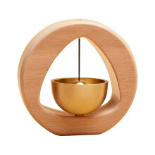 Dopamine Doorbell Wooden Bell Entrance Wind Chime Triangle