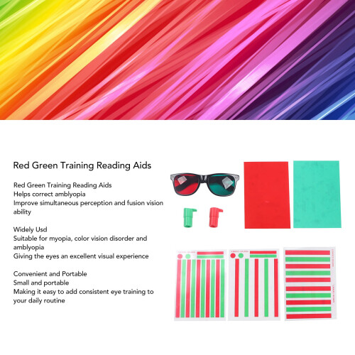 Red Green Vision Correction Cards for Amblyopia & Strabismus, Eye Training Aid 2