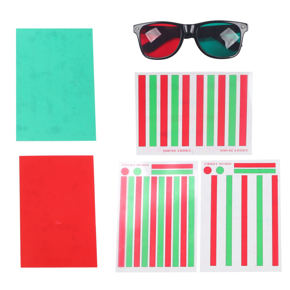 Red/Green Vision Correction Cards For Amblyopia & Strabismus, Eye Training Aid