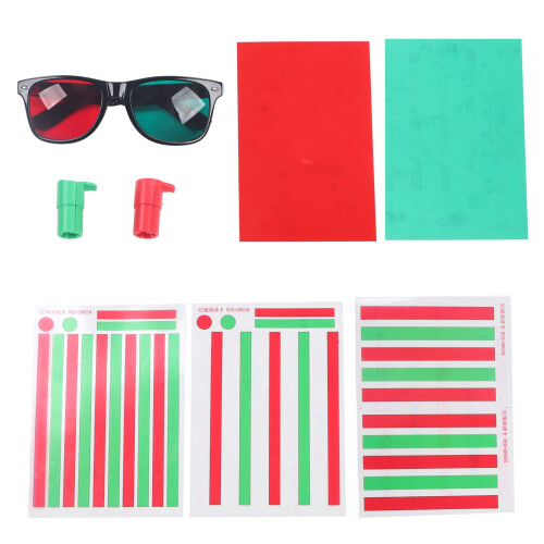 Red Green Vision Correction Cards for Amblyopia & Strabismus, Eye Training Aid 1