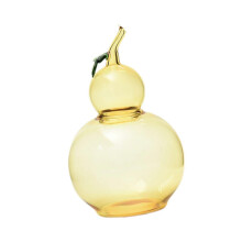 (clear yellow)Lidded Candy Storage Jar, Decorative Gourd Container for Kitchen Home Office Party Display