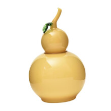 (yellow)Lidded Candy Storage Jar, Decorative Gourd Container for Kitchen Home Office Party Display